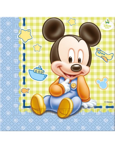 Servilleta Mickey Baby, 33 x 33 cm,...