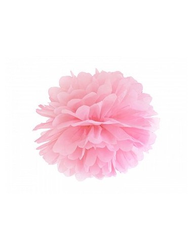 Pompom de papel rosa claro , 35 cm