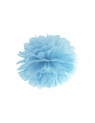 Pompom de papel azul , 35 cm