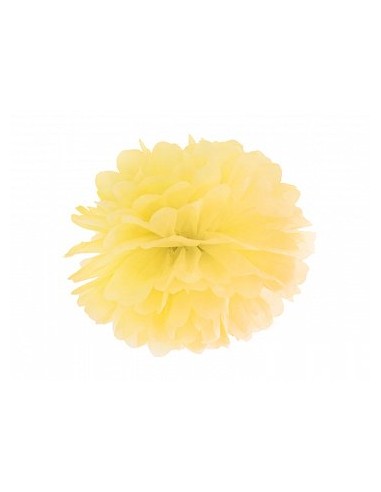 Pompom de papel amarillo ,25 cm