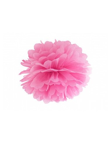 Pompom de papel rosa , 25 cm