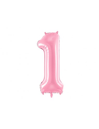 Globo foil  rosa número 1 , 86 cm