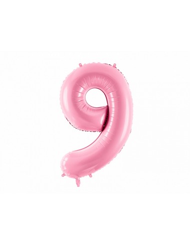 Globo foil rosa número  9 , 86 cm