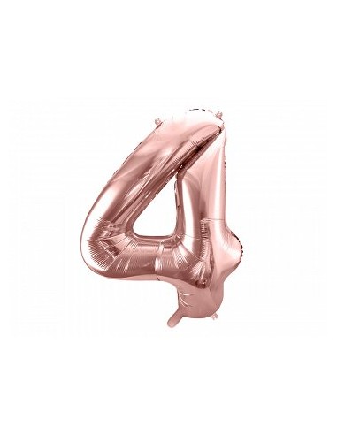 Globo foil oro rosa número 4 , 86 cm