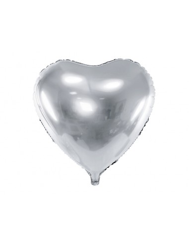 Globo foil Corazón plata  ,61 cm