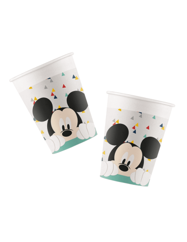 Vasos carton, Mickey Mouse 200ml 8uds