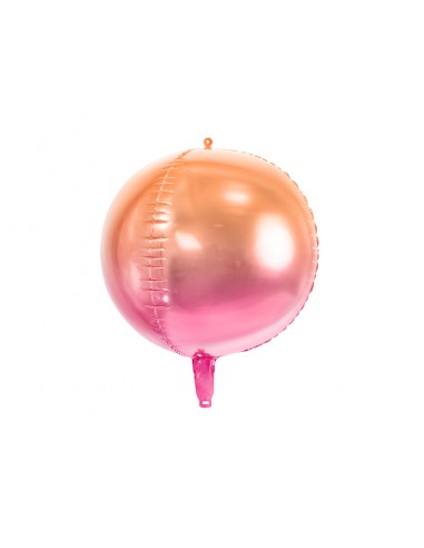 Globo foil bola rosa y naranja , 35 cm