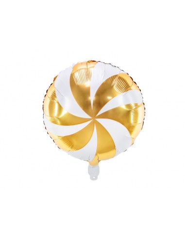 Globo foil caramelo oro y blanco ,35 cm