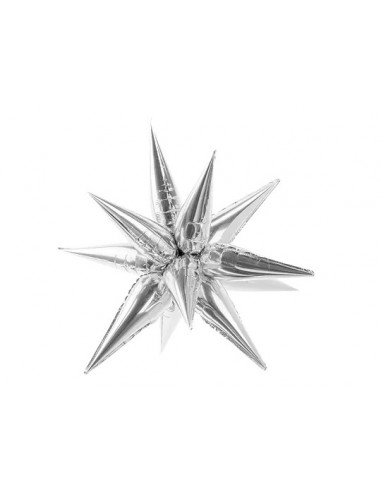 Globo estrella plata 3D , 95 cm