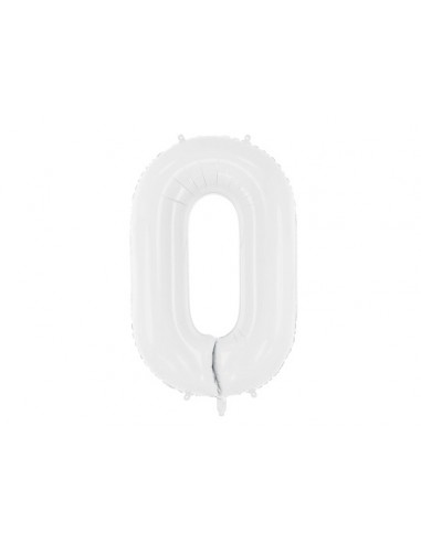 Globo 0 blanco , 86 cm