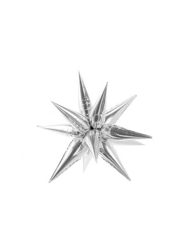Globo estrella 3D plata,70 cm