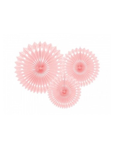 Roseton  papel  decorativo rosa 3uds