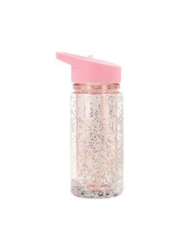 Botella glitter estrellas  rosa Tutete