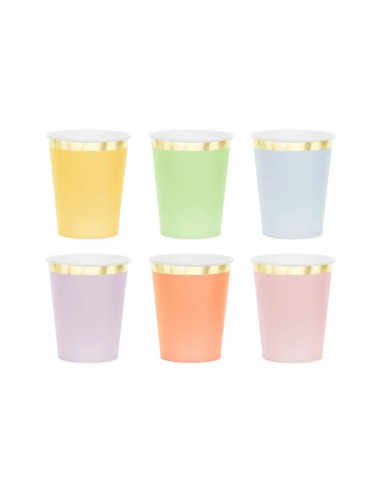 Vasos color pastel, 6 uds