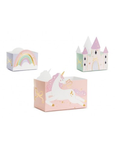 Cajas de castillos y unicornios, 6 uds