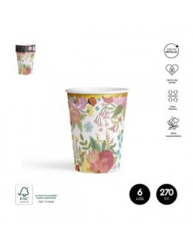 Vasos flores,6 uds