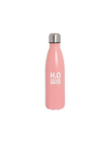 Botella acero inoxidable H2O rosa 500ml