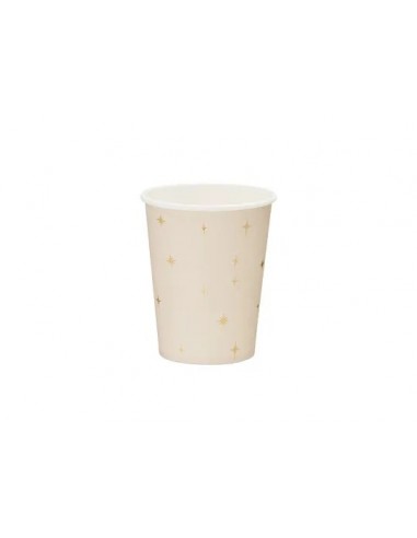 Vasos beige estrellitas,6 uds