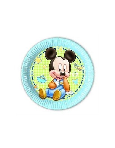 Platos Baby Mickey 23 cm 6 uds