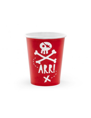 Vasos Pirates Party, rojo, 220ml