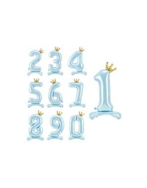 ▷ Globos Números Foil Azul con Base | Confety Piruleta
