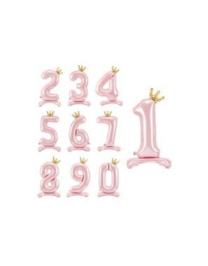 ▷ Globos Números Foil rosa con Base | Confety Piruleta